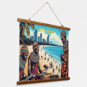 Masai Trades men Tapestry Wandteppich Mit Holzrahmen (Gewinkelt)