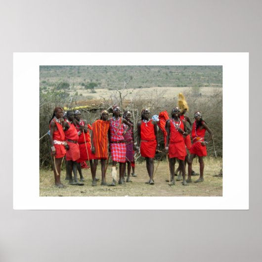 MASAI WARRIOREN IN KENIA AFRIKA POSTER (Vorne)