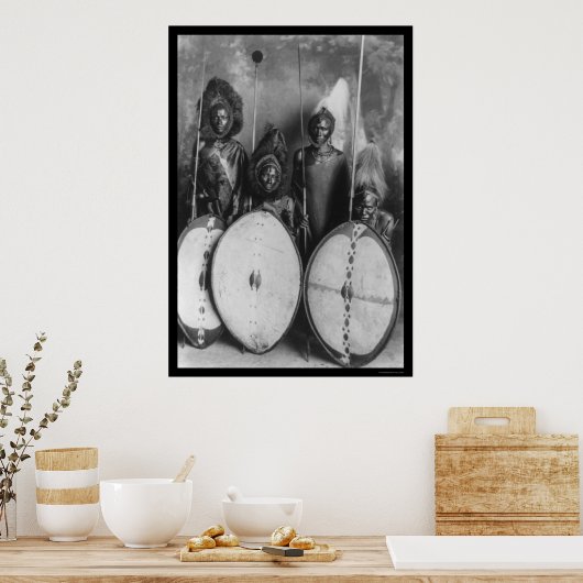 Masai Warriors Kenya, Afrika 1920 Poster (Küche)