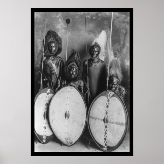 Masai Warriors Kenya, Afrika 1920 Poster (Vorne)