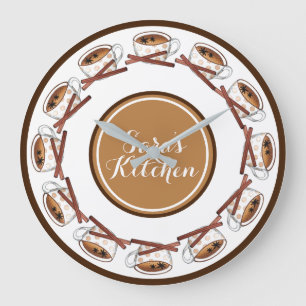 Masala Chai Teacup Indian Spiced Black Tee Cuppa Große Wanduhr