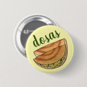 Masala Dosas South Indian Food Cuisine Potato Dosa Button (Vorne & Hinten)