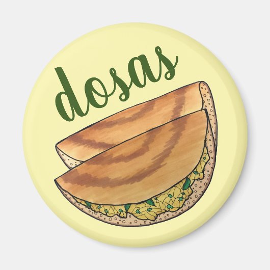 Masala Dosas South Indian Food Cuisine Potato Dosa Magnet (Vorne)