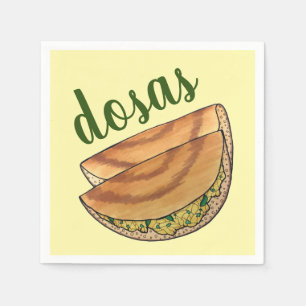 Masala Dosas South Indian Food Cuisine Potato Dosa Serviette