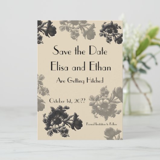 Masala Flora Save the Date Einladung (Stehend Vorderseite)