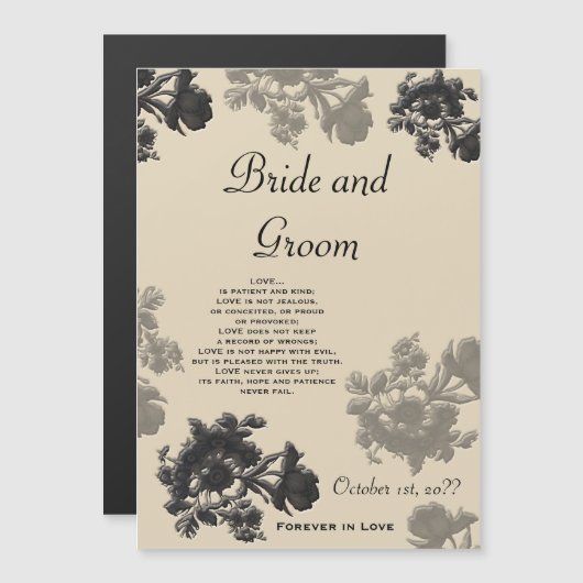 Masala Flora Wedding Magnetkarte (Vorne/Hinten)