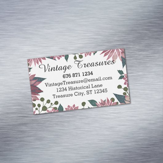 Masala Mulled Wein Blumenmuster Magnetische Visitenkarte (Beispiel)