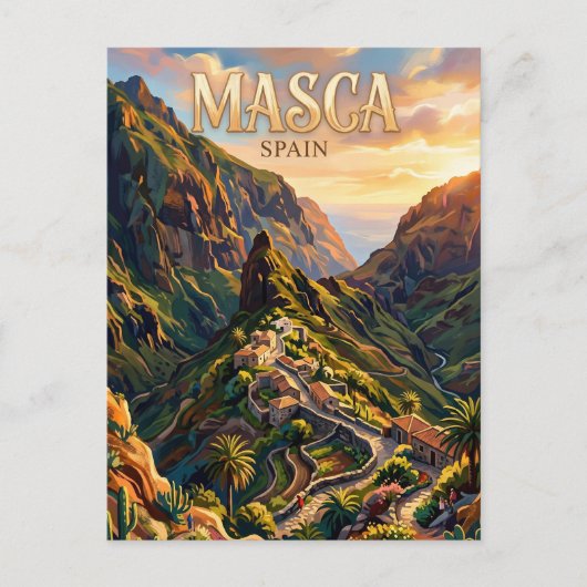 Masca-Dorf Spanien Postkarte (Vorderseite)