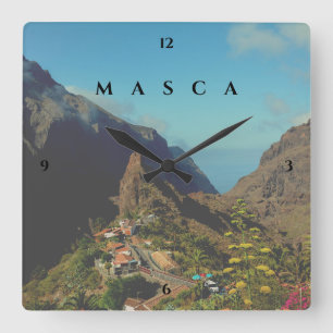 Masca in Spanien  Quadratische Wanduhr