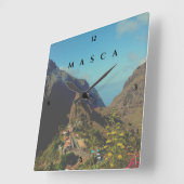 Masca in Spanien Quadratische Wanduhr (Winkel)