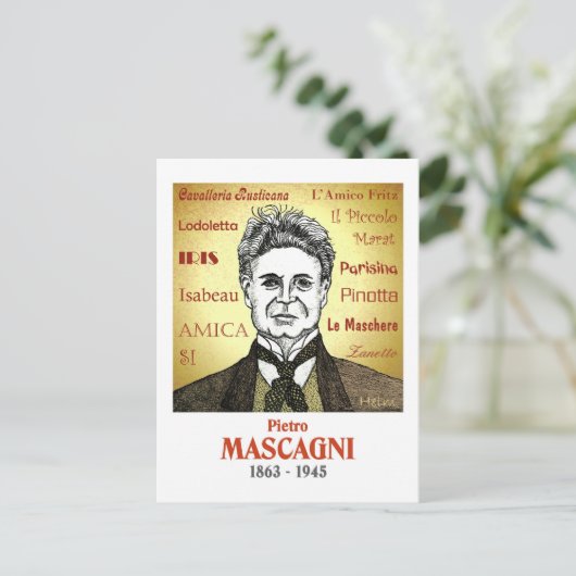 Mascagni Postkarte (Stehend Vorderseite)