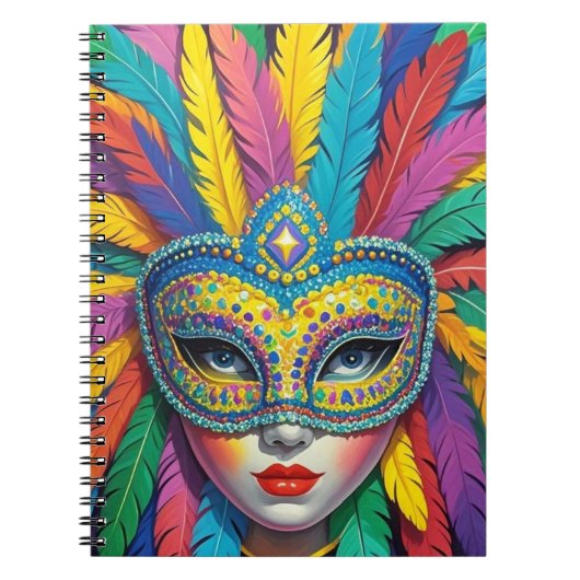 Máscara de carnaval notizblock (Vorderseite)