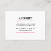 Mascara Eyelash Brow Bar Aftercare Instruktionen Visitenkarte (Rückseite)