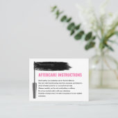Mascara Eyelash Brow Bar Aftercare Instruktionen Visitenkarte (Stehend Vorderseite)