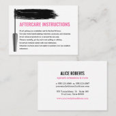Mascara Eyelash Brow Bar Aftercare Instruktionen Visitenkarte (Vorne/Hinten)