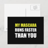 Mascara Runs Faster Postkarte (Vorne/Hinten)