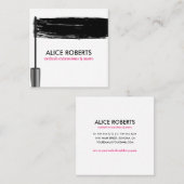 Mascara Strokes Eyelashes Erweiterung Brow Bar Quadratische Visitenkarte (Vorne/Hinten)