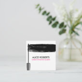 Mascara Strokes Eyelashes Erweiterung Brow Bar Quadratische Visitenkarte (Stehend Vorderseite)