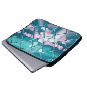 Maschendrahtzaun mit BOKEH-Lichtern Laptopschutzhülle (Vorne Knopf)