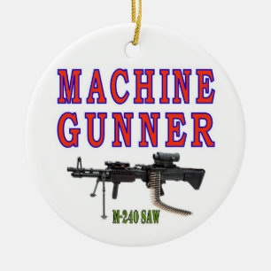 MASCHINE GUNNER M-240 KERAMIK ORNAMENT