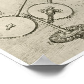 Maschine zur Formgebung von Eisenroden, Da Vinci Poster (Ecke)