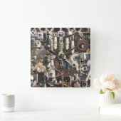 Maschinen für Dampfmaschinen Quadratische Wanduhr (Zuhause)