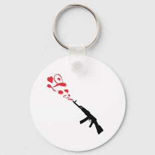 Maschinen-Gewehr-Lieberot Schlüsselanhänger