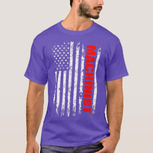 Maschinenbauer USA-Flagge Stolz Berufe Geschenk T-Shirt