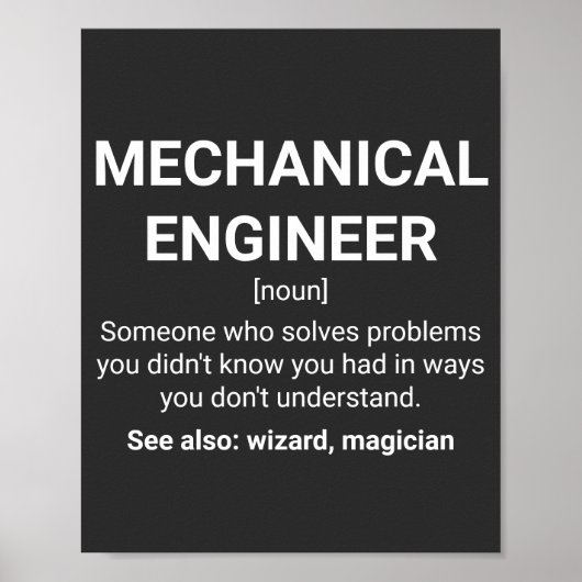 Maschinenbauingenieur - Funny Definition Poster (Vorne)
