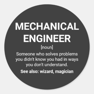 Maschinenbauingenieur - Funny Definition Runder Aufkleber