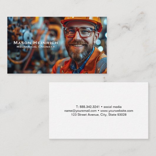 Maschinenbauingenieur im Kontrolle Visitenkarte (Vorne/Hinten)