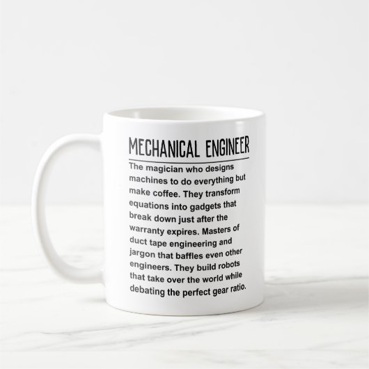 Maschinenbauingenieur Kaffeetasse (Links)
