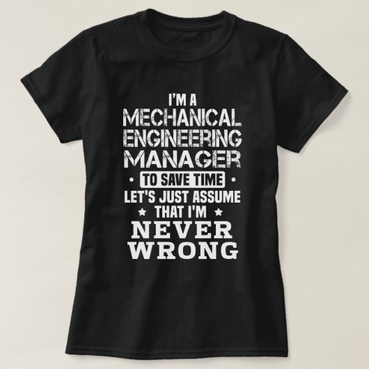 Maschinenbaumanager T-Shirt (Design vorne)