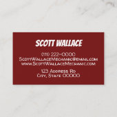 Maschinenbetriebskarte Visitenkarte (Rückseite)