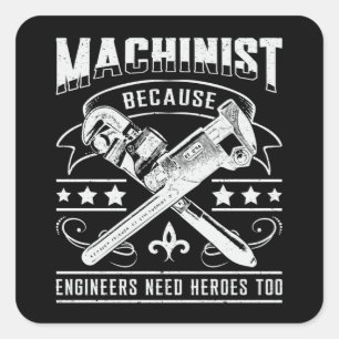 Maschinengeschenkidee für CNC-Maschinen Quadratischer Aufkleber
