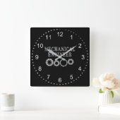 Maschinengestänge Quadratische Wanduhr (Zuhause)