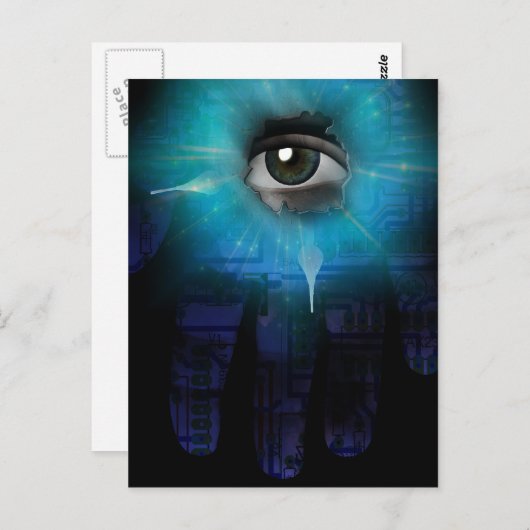 Maschinengott Postkarte (Vorne/Hinten)