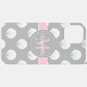 Maschinenhälftenseashells-Monogramm lt-Gray | rosa Case-Mate iPhone Hülle (Hinten (horizontal))