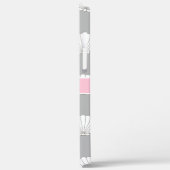 Maschinenhälftenseashells-Monogramm lt-Gray | rosa Case-Mate iPhone Hülle (Rückseite / Links)