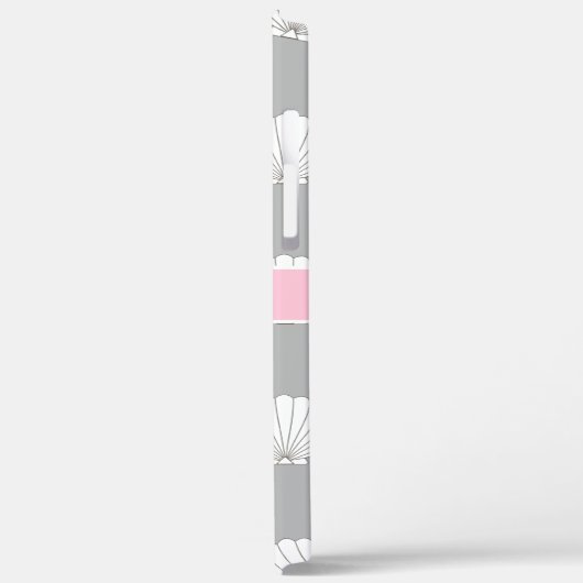 Maschinenhälftenseashells-Monogramm lt-Gray | rosa Case-Mate iPhone Hülle (Rückseite / Links)