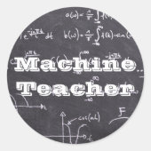 Maschinenlehrer Runder Aufkleber (Vorderseite)