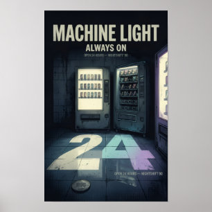 Maschinenlicht Immer An Retro-Automaten 11x17 Post Poster
