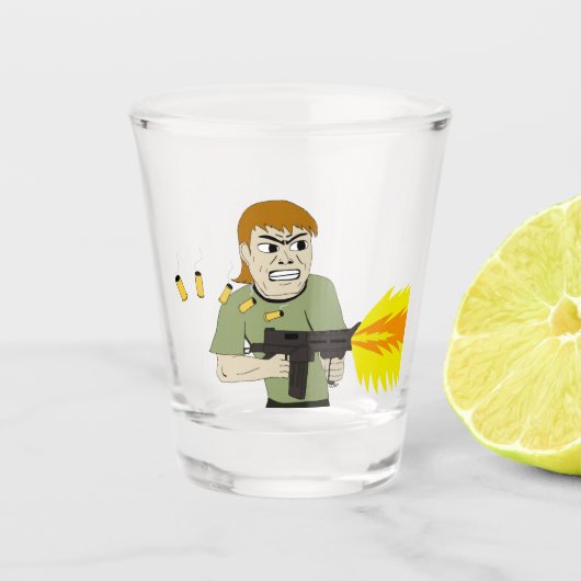 Maschinenschieber Schnapsglas (Vorderseite)