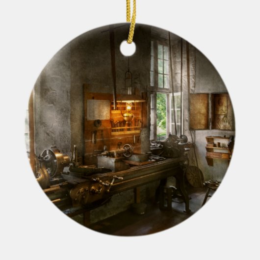 Maschinist - Drehbänke Keramik Ornament (Vorne)