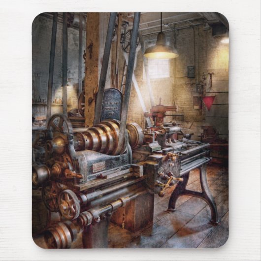 Maschinist - Feuerwehr-Drehbank Mousepad (Vorne)