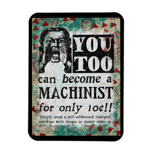 Maschinist Magnet - Lustiges Vintage Retro