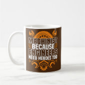 Maschinist, weil Ingenieure Helden zu CNC brauchen Kaffeetasse (Links)