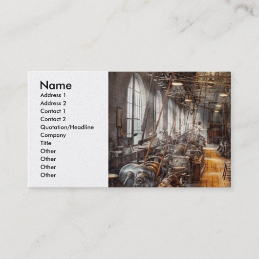 Maschinist - Willkommen zur Werkstatt Visitenkarte (Vorderseite)