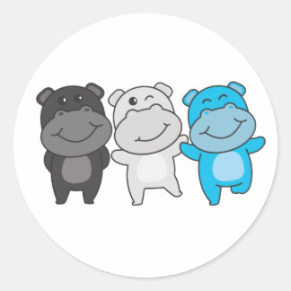 Mascic Flag Pride Lgbtq Cute Hippo Classic Round S Runder Aufkleber