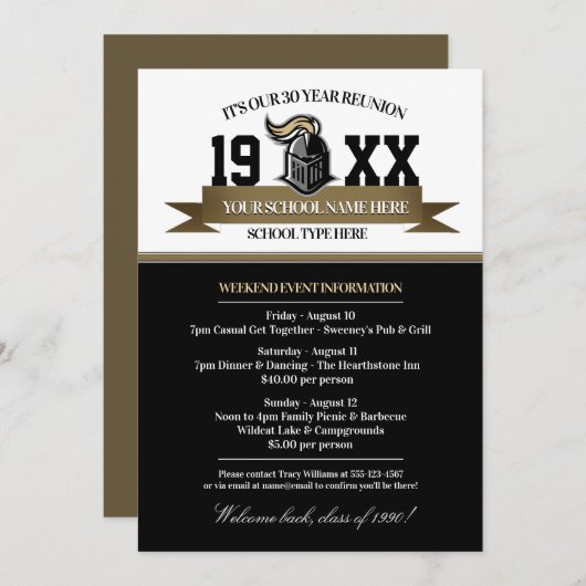 Mascot Banner Class Wiedersehen Einladungen (Vorne/Hinten)